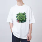 green artist のプランツパラダイス多肉 オーバーサイズTシャツ