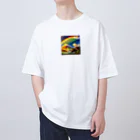 TOY PAPA SHOP の“Rainbow-colored Mount Fuji: The Gateway to a Colorful Fantasy” Oversized T-Shirt