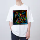 ikubohのナスカの地上絵「オウム」インスパイア08 Oversized T-Shirt