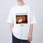 buncho_osaka dot-kitchenの 文鳥カフェスタッフTシャツ／もなか Oversized T-Shirt