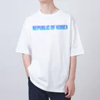 ON NOtEの韓国 ロゴブルー Oversized T-Shirt