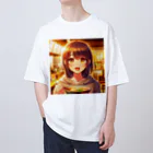 AI Creative Hub（AIクリエイティブハブ）のラーメンと少女 オーバーサイズTシャツ