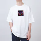 NYANKOのネオン 夜景 Oversized T-Shirt