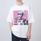 おもちショップの一服ロボットさん オーバーサイズTシャツ