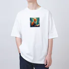 安田ワールドのキツネのイラストグッズ Oversized T-Shirt