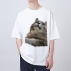 グレージュ猫ロッタン🐈‍⬛のよそ見ロッタン Oversized T-Shirt