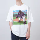 ベースボールゴリラの野球をしているゴリラ オーバーサイズTシャツ
