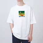 フリーダムのほのぼのとしたキリン　ピクセルアート Oversized T-Shirt