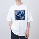 Rebelideaの青いバラ Oversized T-Shirt