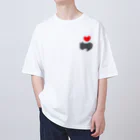 ３２１６のl love クロネコ Oversized T-Shirt