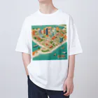 maeken work shopipのマイアミイラスト Oversized T-Shirt