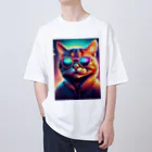 動物のオシャレ屋のサングラスをしている猫 Oversized T-Shirt