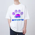 NIKUKYU LOVERのLOVE NIKUKYU -肉球好きさん専用 ブルーピンクバルーン - オーバーサイズTシャツ