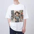 底辺の底辺好きな事を気ままに…。の走る元気な女の子 Oversized T-Shirt