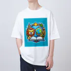 ワンダーワールド・ワンストップのライオンが楽しく学習 Oversized T-Shirt