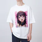 Cyber XXXの美少女倶楽部　お寿司が止まって見える オーバーサイズTシャツ