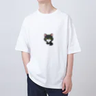 にゃんたれのグレーマーブル・ハチワレ仔猫コレクション オーバーサイズTシャツ