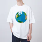 コチ(ボストンテリア)の地球(ドット絵) Oversized T-Shirt