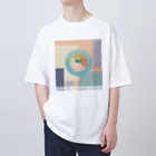 パステルな動物と食べ物と心強さとのパステルパンナコッタ Oversized T-Shirt