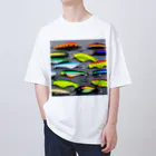 No Fishing No Life のルアーを見てるだけで幸せ Oversized T-Shirt