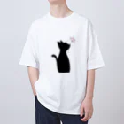 🇯🇵🏴‍☠️RYOSHI🌙のCrypto Batches#27黒猫とピンクのお花 オーバーサイズTシャツ