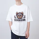 ガオのお店のかわいいヨークシャテリアのロゴ入りグッズ Oversized T-Shirt