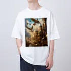 路傍の石の幻想世界の空港 Oversized T-Shirt