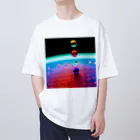 でおきしりぼ子の実験室のParticles‘ World(AI -Aided Design)-Square Pics オーバーサイズTシャツ