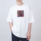 ひとやすみ　らいふのサイケな犬 Oversized T-Shirt