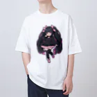 hatoyamaのかわいい黒髪ツインテール美少女 オーバーサイズTシャツ