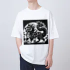 いきもの戯画の獅子ドラゴン オーバーサイズTシャツ