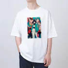 80s pop anime artの80年代の懐かしいアニメスタイル Oversized T-Shirt