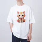 日向ぼっこの縁起猫 Oversized T-Shirt