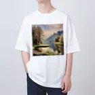 maikoのショップの静かな川辺の風景 Oversized T-Shirt
