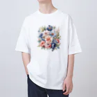ファンシーTシャツ屋のパステルカラーの花束 オーバーサイズTシャツ