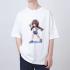 シロクマペンギンのドット絵体操服の女の子 オーバーサイズTシャツ