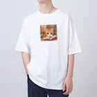 星パンダショップのほんよみかんねこ オーバーサイズTシャツ