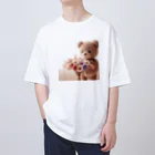 星パンダショップのはなとくま　～flower and bear～ オーバーサイズTシャツ