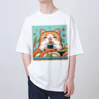 zuuu-の☆す☆し☆ね☆こ☆ オーバーサイズTシャツ