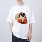 manyou-lab_Ukiyo-eの浮世絵 美人画 Ukiyoe beauty painting [UB-MJ52-SR001-0001] Oversized T-Shirt