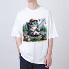 「みんなで楽しく、ソロキャンプ」のお店の猫ちゃんとキャンプ Oversized T-Shirt