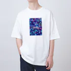 BUNNY-ONLINEのネオンアメコミアート79 オーバーサイズTシャツ