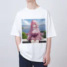 ゆう(AIイラスト)の旅行で記念写真 オーバーサイズTシャツ