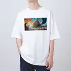 PIRAO227の日本の言葉集　竜巻の中の花畑 Oversized T-Shirt