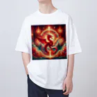 オウゲンとマーケットの赤い龍神さま Oversized T-Shirt