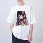 あかいはちの犬と少女 オーバーサイズTシャツ