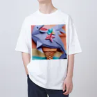 yumiceのice meets オリガミイルカ Oversized T-Shirt