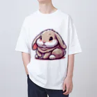 jir0-のふわふわうさぎ オーバーサイズTシャツ