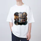 ニャーちゃんショップのヴェネツィアの運河でゴンドラに乗っているネコ Oversized T-Shirt