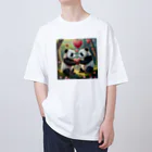 ねこねこねこんのパンダハート Oversized T-Shirt